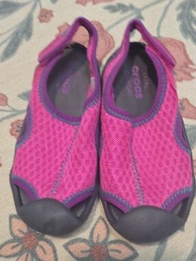 CROCS Pink and Purple Mesh Water Sandals